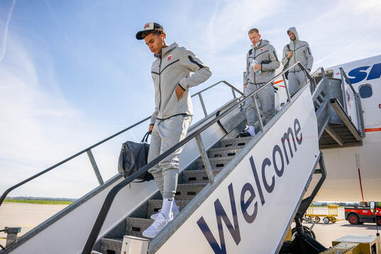 Antonio Nusa, Andreas Hanche-Olsen and Kristoffer Ajer of
