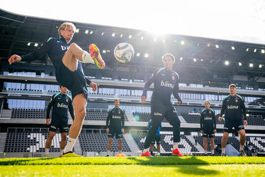 Morten Thorsby and Antonio Nusa of the Norwegian national