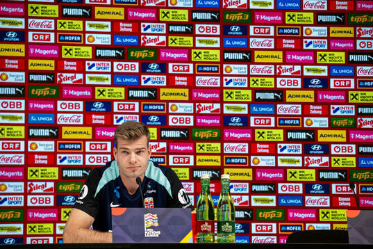 Alexander Sørloth of the Norwegian national football team