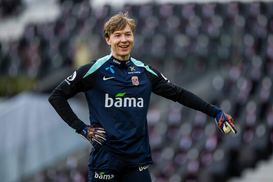 Goalkeeper Mathias Dyngeland of the Norwegian national