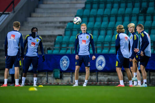 Anthony Elanga, Hugo Larsson and Lucas Bergvall of the
