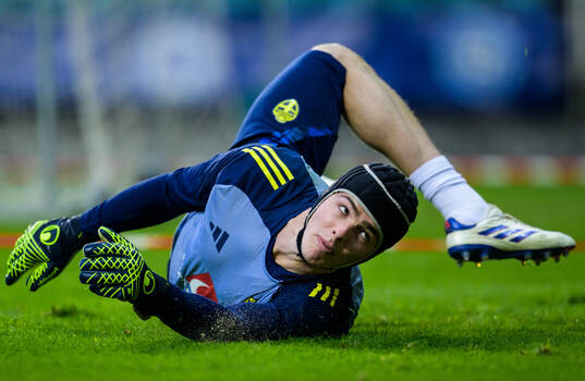 Goalkeeper Jacob Widell Zetterström of the Swedish men's