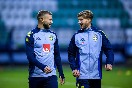 Jesper Karlström and Anton Salétros of the Swedish men's
