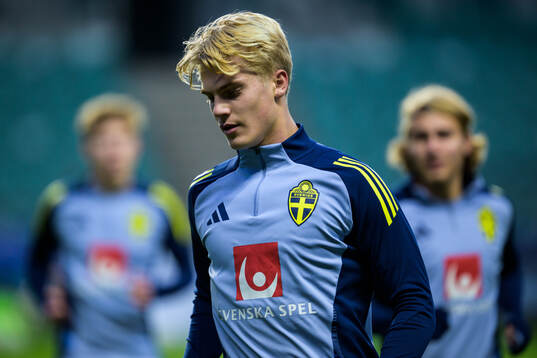 Lucas Bergvall of the Swedish men's national football team