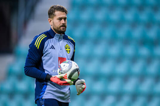 Goalkeeper Kristoffer Nordfeldt of the Swedish men's