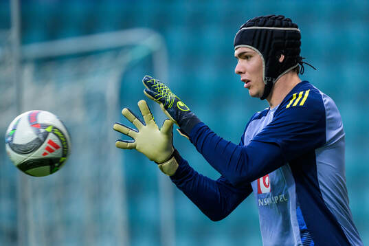 Goalkeeper Jacob Widell Zetterström of the Swedish men's