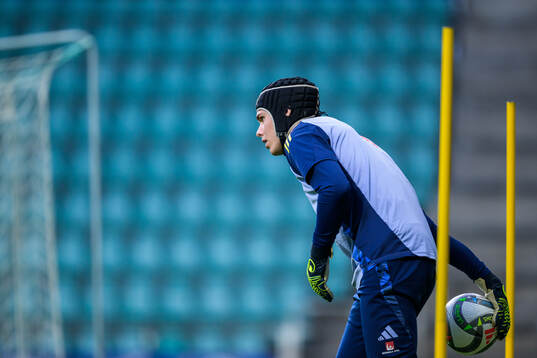 Goalkeeper Jacob Widell Zetterström of the Swedish men's