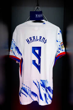The kit of Erling Braut Haaland of Norway in the dressing