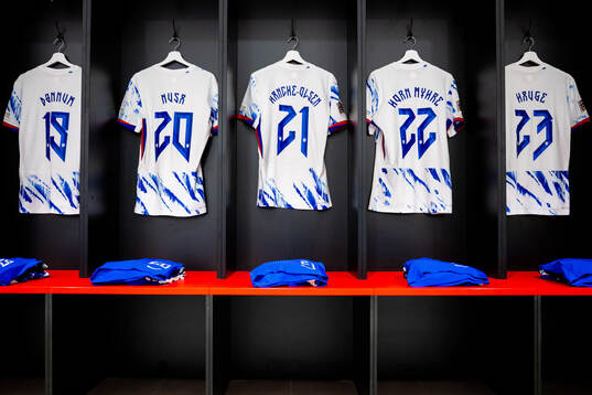 The kits of Aron Dønnum, Antonio Nusa, Andreas