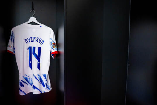The kit of Julian Ryerson of Norway in the dressing room
