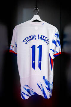The kit of Jørgen Strand Larsen of Norway in the dressing