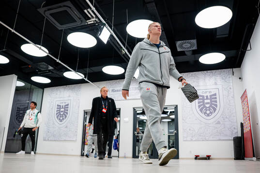 Erling Braut Haaland of Norway arrives