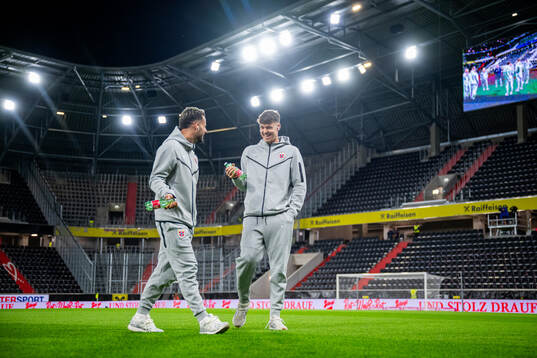 Aron Dønnum and Jørgen Strand Larsen of Norway