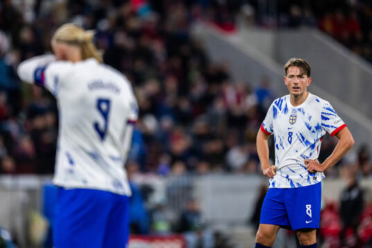 Sander Berge of Norway looks dejected