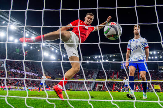 Christoph Baumgartner of Austria and Kristoffer Ajer of