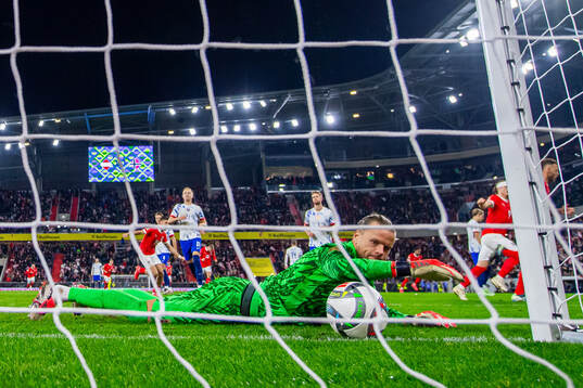 Goalkeeper Ørjan Håskjold Nyland of Norway looks dejected