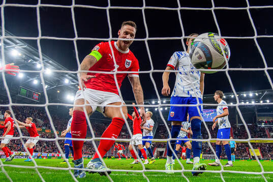 Marko Arnautovic of Austria celebrates