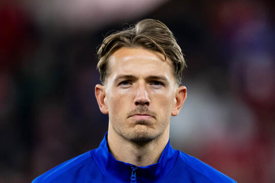 Sander Berge of Norway line up