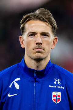 Sander Berge of Norway line up