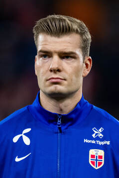 Alexander Sørloth of Norway line up