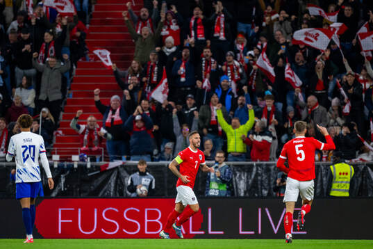 Marko Arnautovic of Austria celebrates
