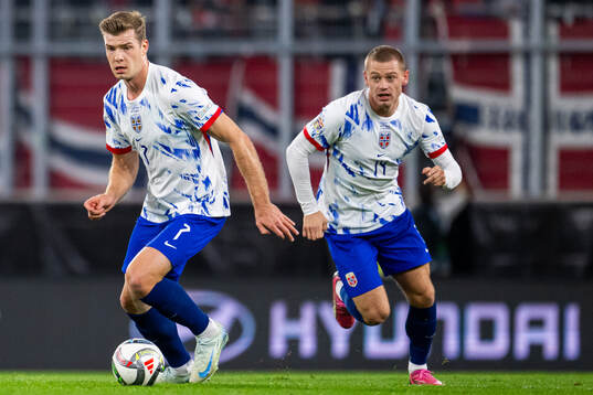 Alexander Sørloth and Julian Ryerson of Norway