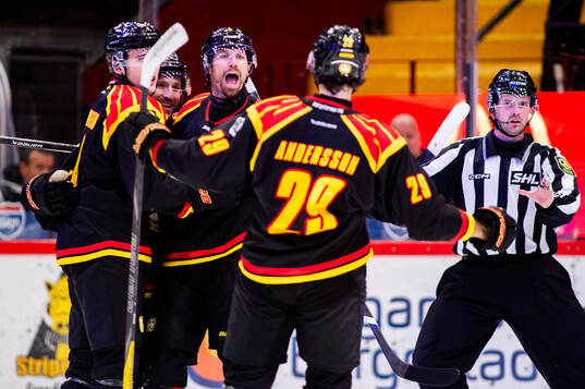Brynäs Theo Lindstein, Jordan Schroeder, Anton Rödin och