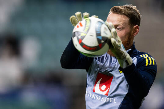 Goalkeeper Viktor Johansson of Sweden