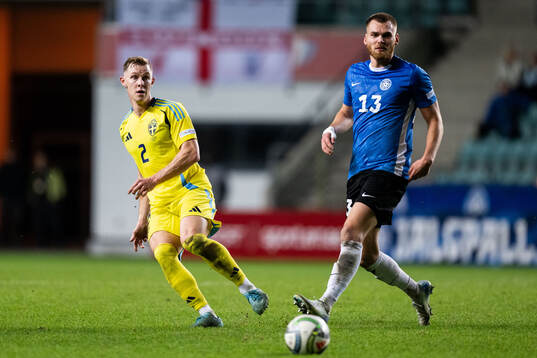 Emil Krafth of Sweden and Alex Matthias Tamm of Estonia
