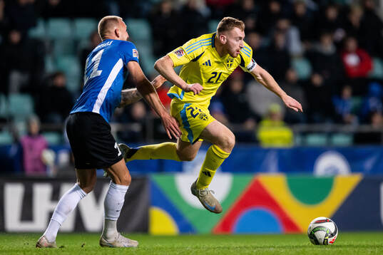 Mihkel Ainsalu of Estonia and Dejan Kulusevski of Sweden