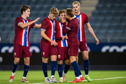 Kristian Malt Arnstad of Norway celebrates