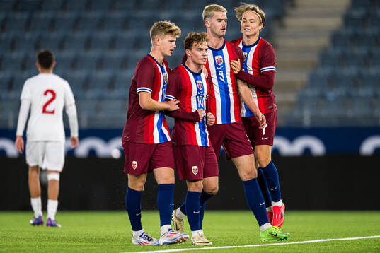 Kristian Malt Arnstad of Norway celebrates