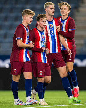 Kristian Malt Arnstad of Norway celebrates