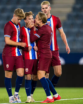 Kristian Malt Arnstad of Norway celebrates