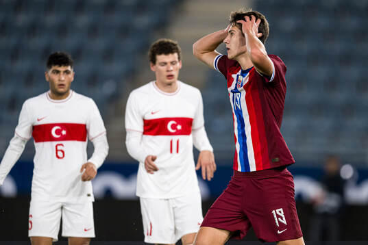 Eivind Fauske Helland of Norway reacts