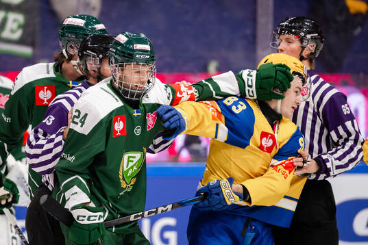 Joe Wahlund of Färjestad  and Kenneth Pappalardo