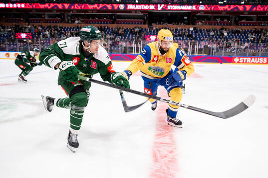Viktor Lodin of Färjestad  and Sverre Rönningen of