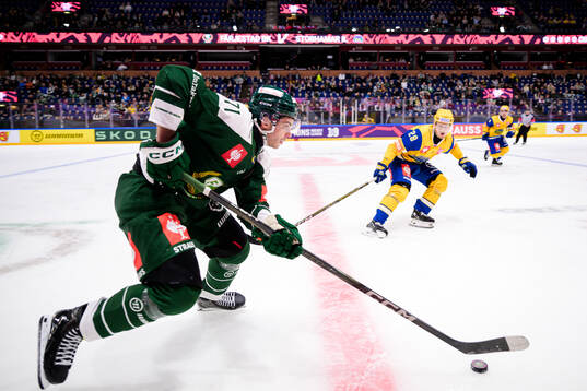 Viktor Lodin of Färjestad  and Samuel Solem of Storhamar