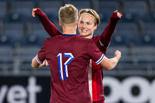Andreas Schjelderup of Norway celebrates