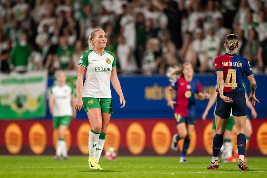 Cathinka Tandberg of Hammarby looks dejected
