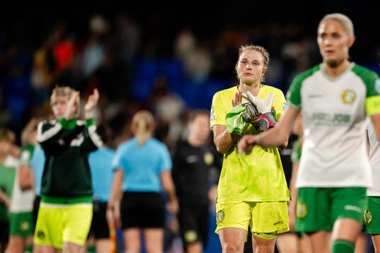Goalkeeper Anna Tamminen of Hammarby looks dejected