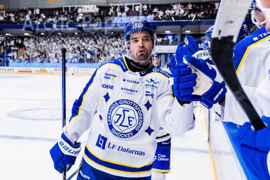 Leksands Eddie Larsson jublar