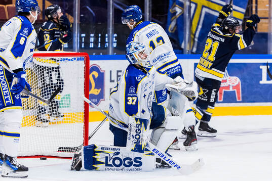 Leksands målvakt Jakob Hellsten deppar