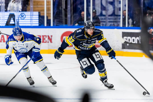 HV71s Måns Lindbäck och Leksands Patrik Zackrisson