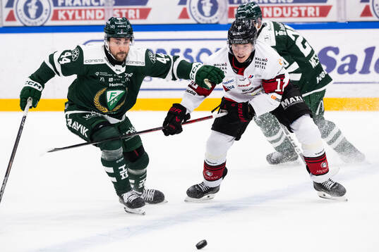 Färjestads Jonathan Andersson och Malmö Redhawks Linus