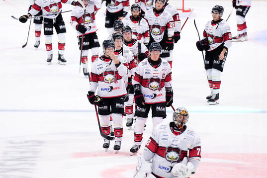 Malmö Redhawks Johan Ivarsson och Fredrik Händemark deppar