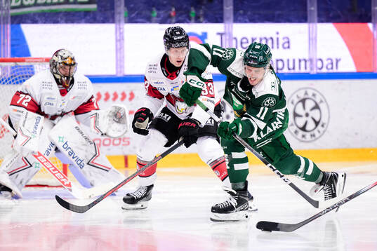 Malmö Redhawks Lassi Thomson och Färjestads Joakim Nygård