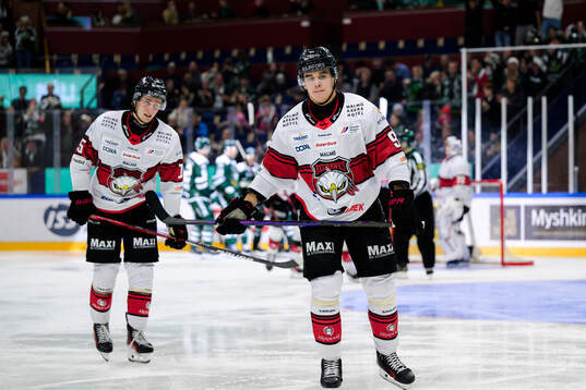 Malmö Redhawks Freddie Larsson och Axel Sundberg deppar