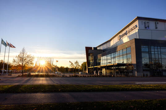 Exteriör vy av Saab Arena