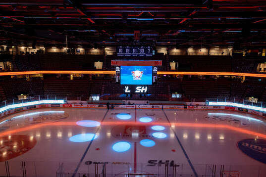 Interiör vy av Saab Arena